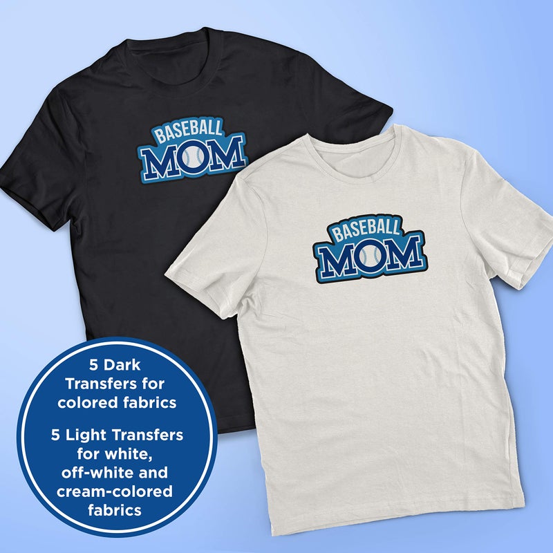 PrintWorks Iron on Heat Transfer Paper for Inkjet Printer - Printable Heat Transfer Vinyl for Dark & Light Fabrics (Printable HTV) - 8.5" x 11" - 10 Sheets - Made in The USA - Iron on Vinyl (00537) - Image 3